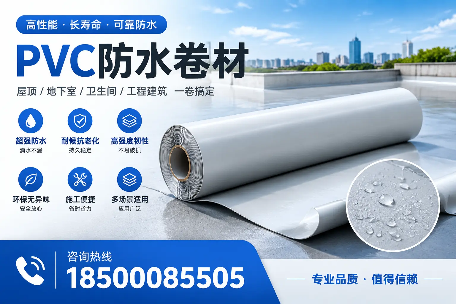 PVC防水卷材的防水效果评测，适合德州的科学依据